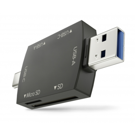 Newell OTG 4w1 3.0 - mini hub, czytnik kart pamięci (USB 3.0, USB-C, microSD, SD, 5Gbps)